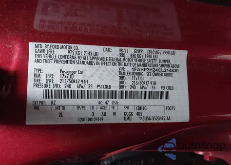 2012 Ford Focus Sel из США, поврежденный, VIN 1FAHP3H24CL214830